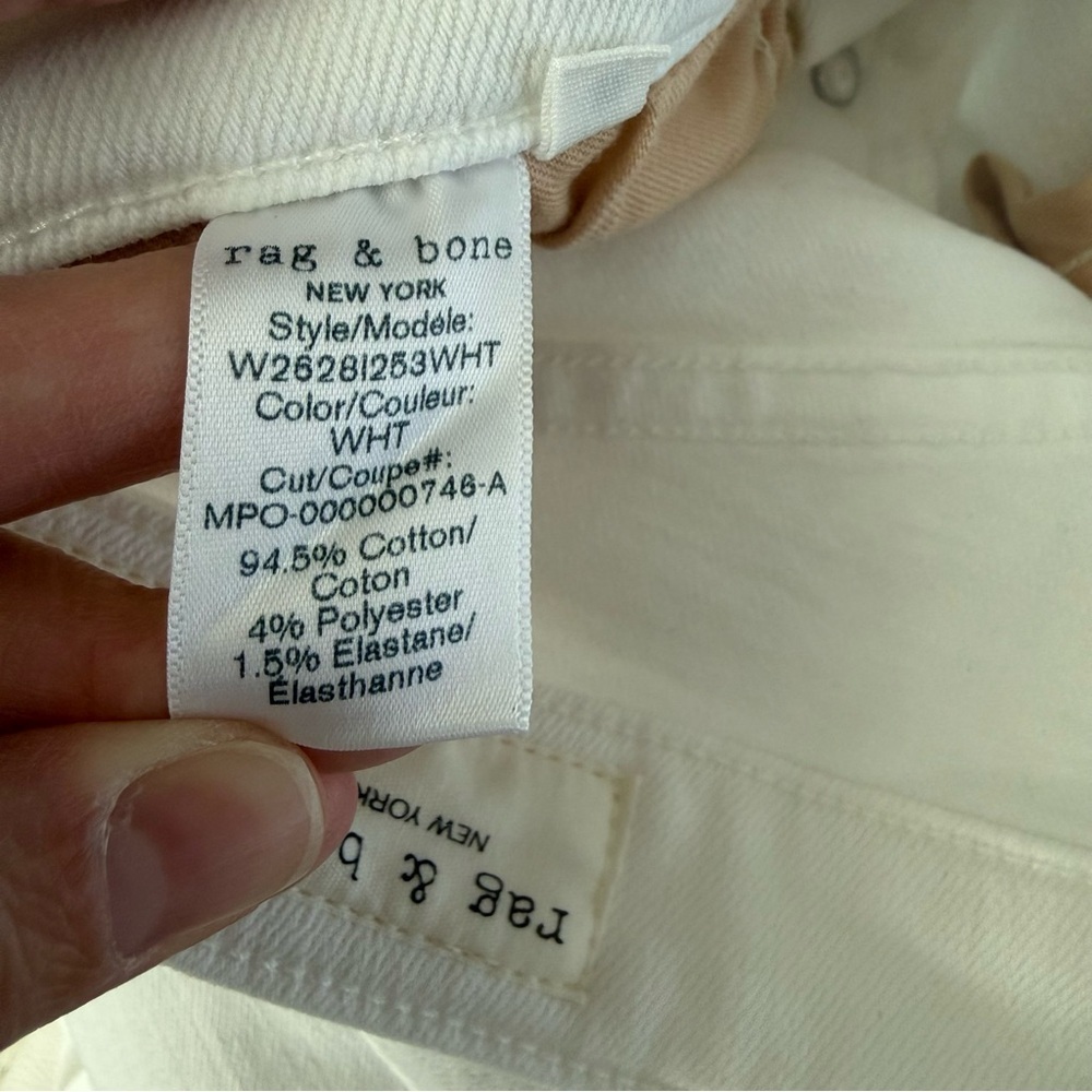 Rag & Bone Nina High Rise Ankle Skinny Jeans White 29 NWT - Picture 7 of 8